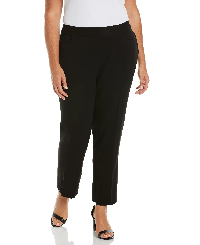 Plus Size Slim Leg Stretch Gabardine Pant - Curvy Fit