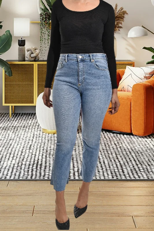 Mid Blue High Waist Jeans