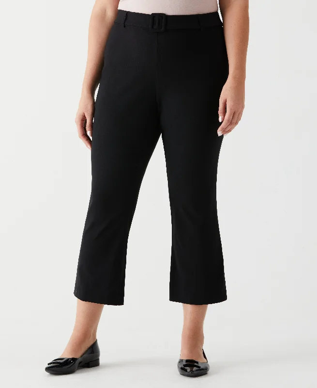 Plus Size Crop Boot Cut Pant with Belt