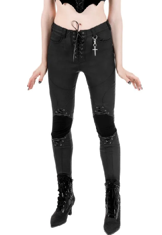 Restyle - Mortem Lace Up Black - Pants