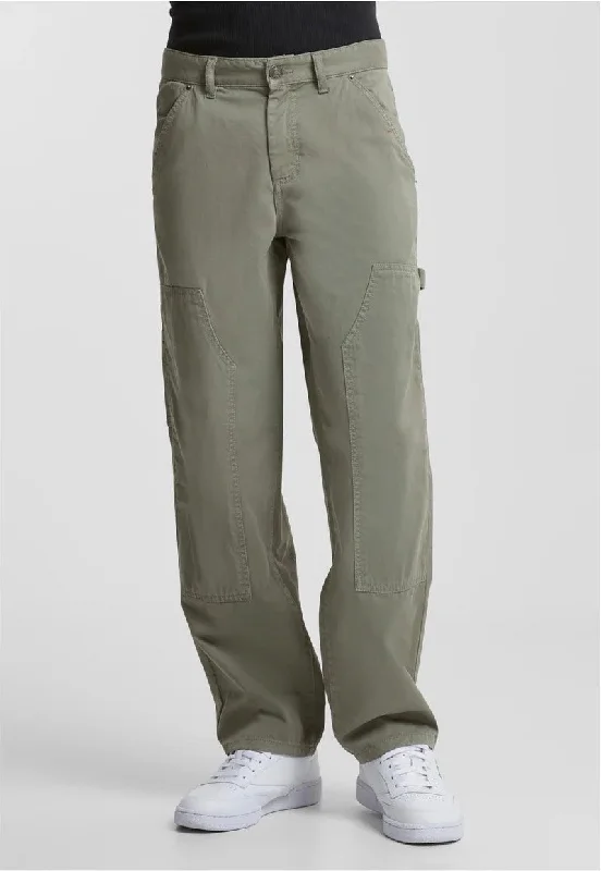 Urban Classics - Twill Double Knee Palegreen - Pants