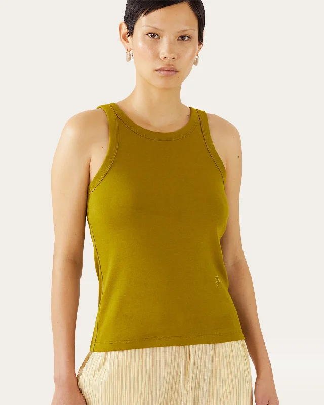 Bailey Tank Cotton Blend Jersey Green