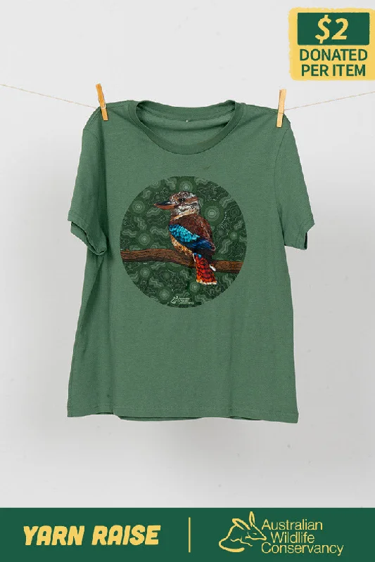 Kookaburra (Durdilapka) 'Australian Wildlife Conservancy' Sage Cotton Crew Neck Women’s T-Shirt