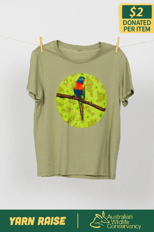 Lorikeet 'Australian Wildlife Conservancy' Pistachio Cotton Crew Neck Women’s T-Shirt