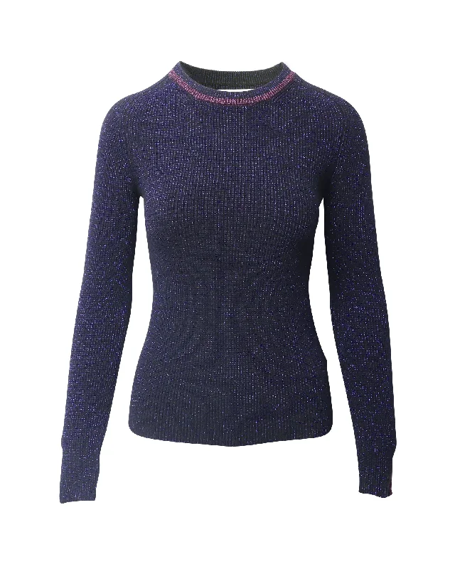 Ba&Sh Sparkling Sweater in Midnight Blue Polyester