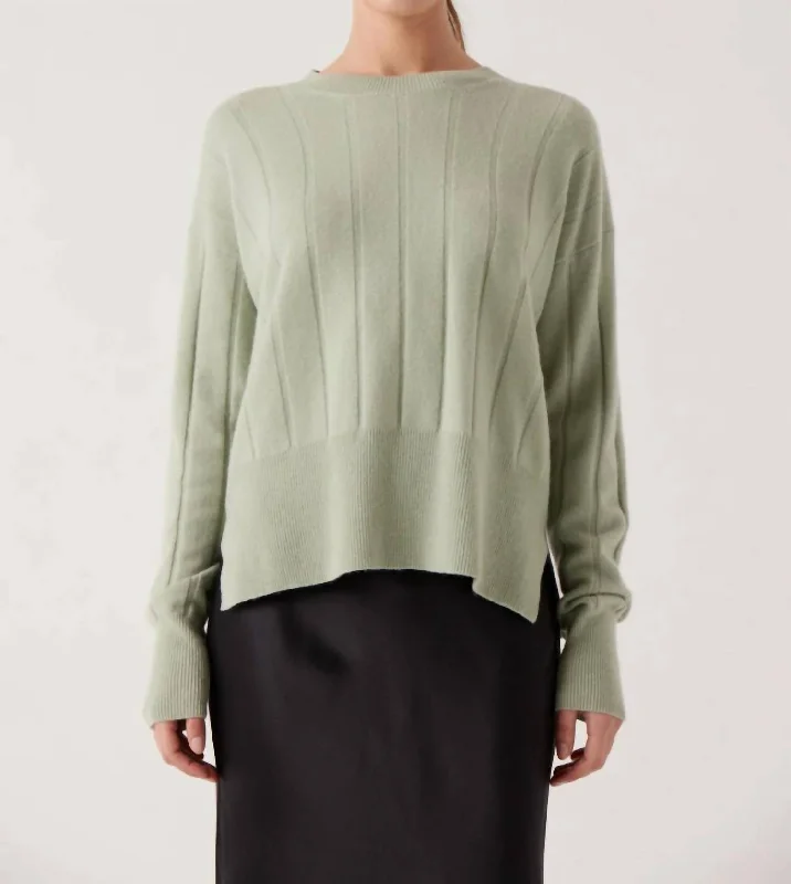 Crewneck Ribbed Sweater In Sage