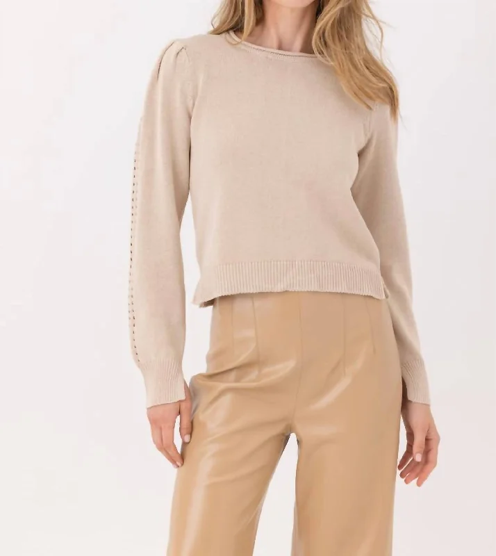 Crystal Sweater In Tan