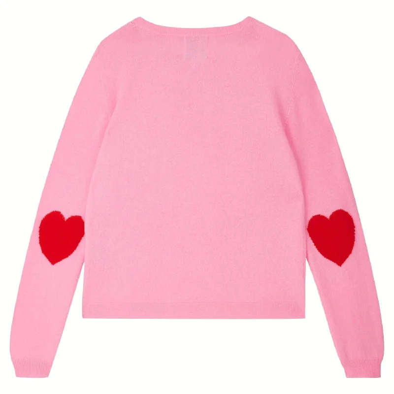 Heart Patch Crew In Flamingo Red