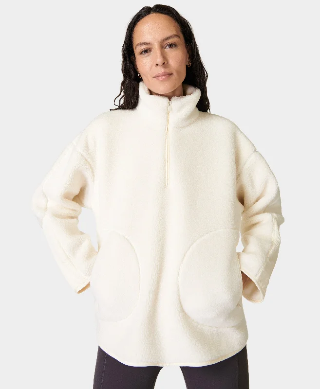 Plush Textured Half Zip Sb9535 Studio-White