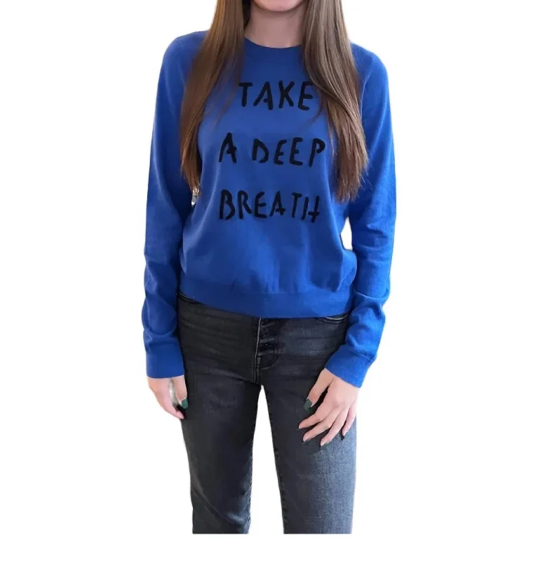 Take A Deep Breath Sweater In Blue