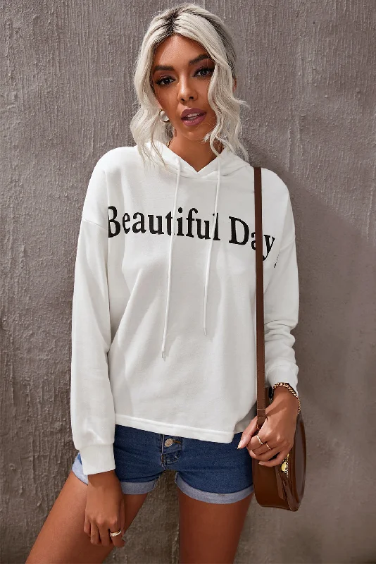 TastyHottie - BEAUTIFUL DAY Graphic Drawstring Hoodie