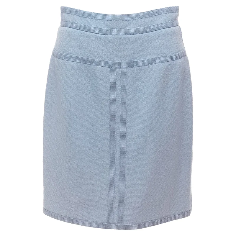 Chanel Collection28 Wool Silk Lined Trimmed Mini Skirt