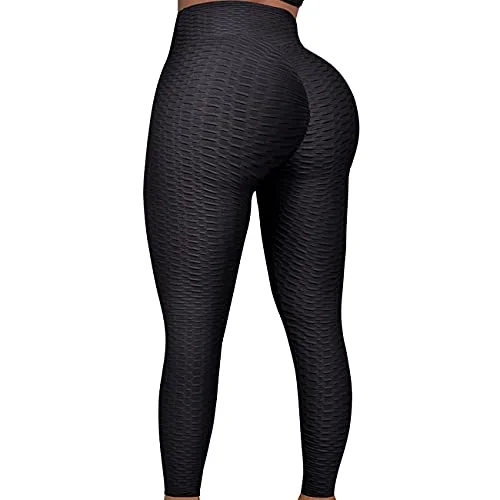 FITTOO Women Sexy High Waist Butt Scrunch Push Up Leggings