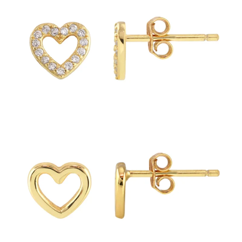 Kris Nations Heart Outline Stud Earrings