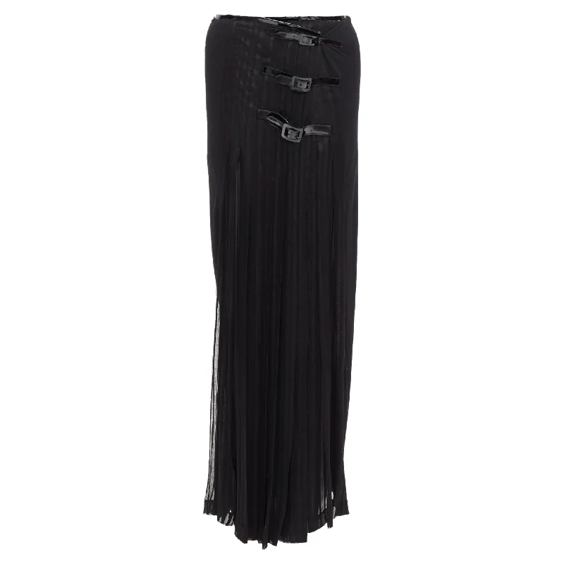 Jean Paul Gaultier Femme Bondage Buckle Detail Plisse Skirt