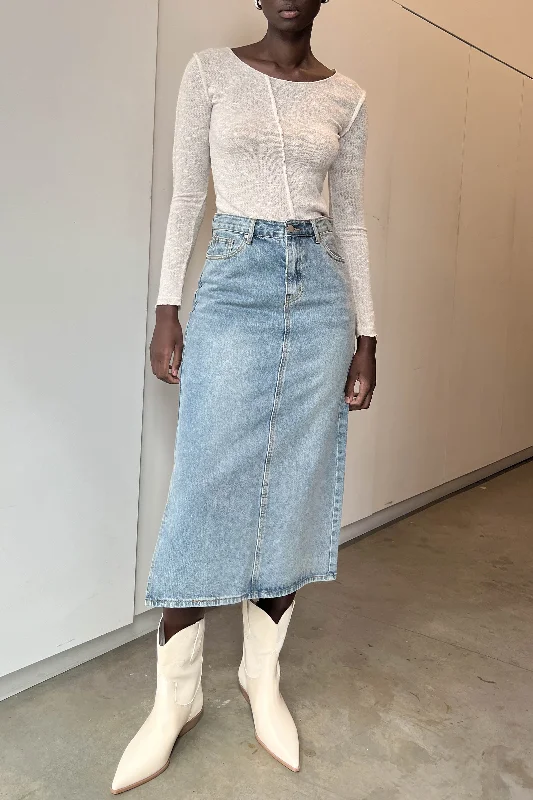 MIDI JEAN SKIRT