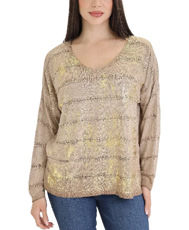 Shimmer Foil Knit Top