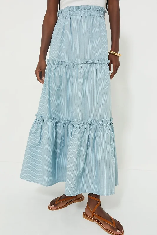 Slate Blue Stripe Prado Skirt