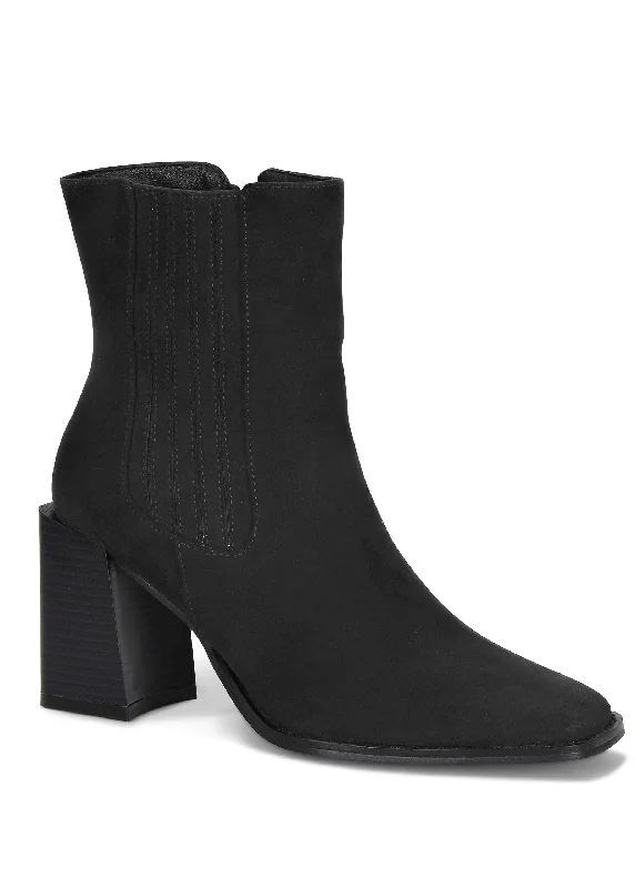 Square Toe Booties - Black