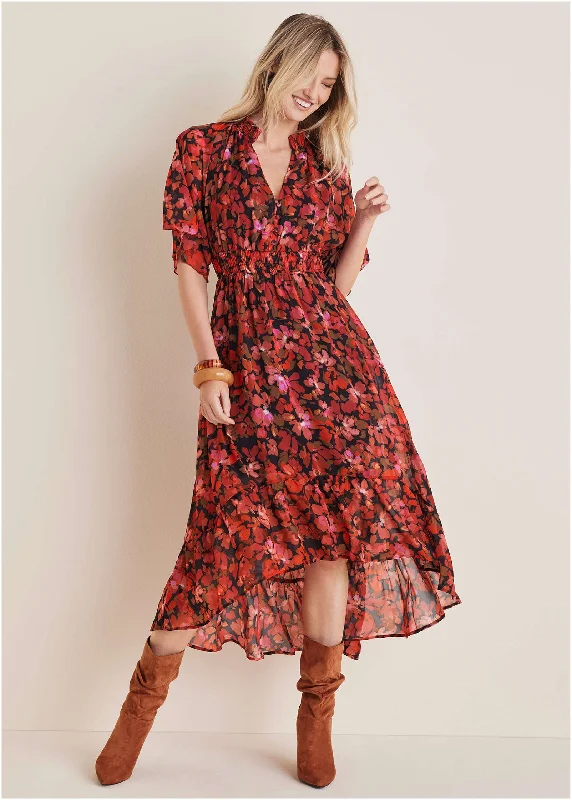 Floral High-Low Maxi - Autumn Petals