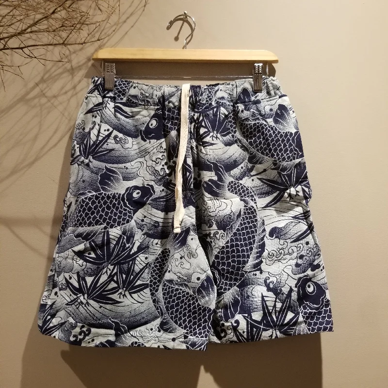 Indigo koi waves shorts