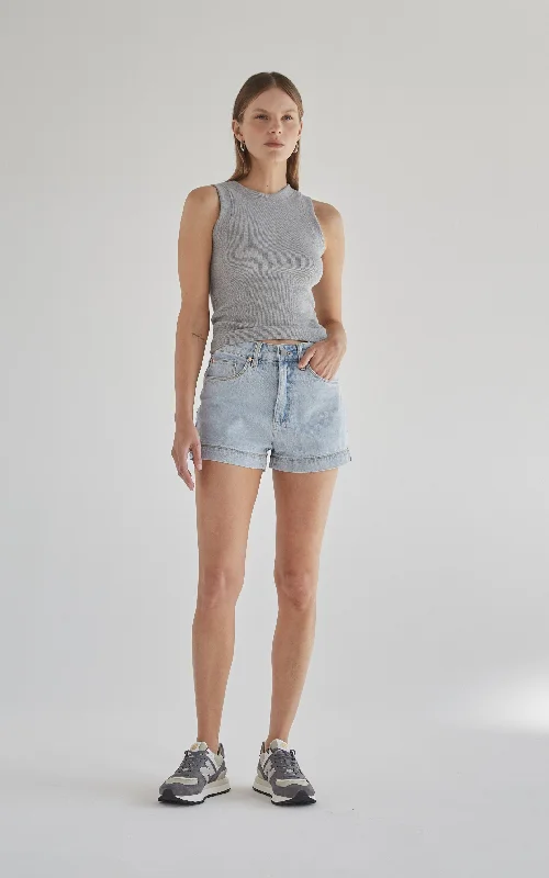 Nada Sunbleached High Waisted Denim Shorts