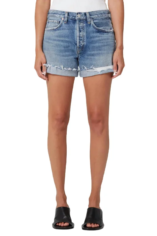 Parker Long Shorts W/ Cuff In Heatwave