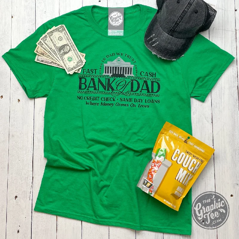 Bank of Dad Unisex Green Short Sleeve Tee