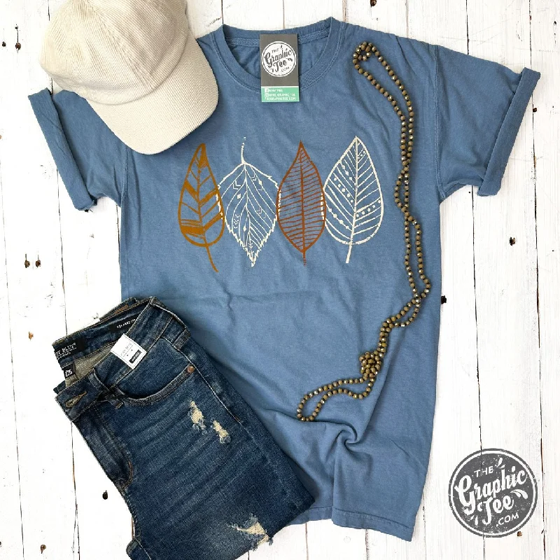 Boho Leaves Pigment Dyed Short Sleeve Tee