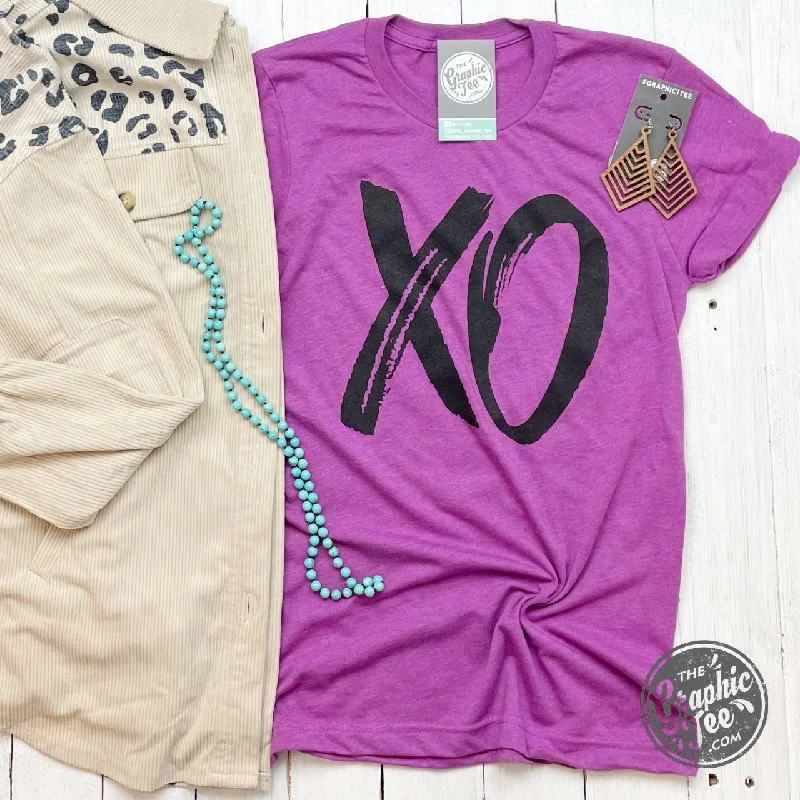 Brushed XO Heather Magenta Short Sleeve Tee