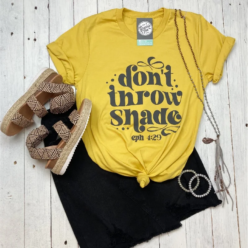 Don't Throw Shade Crew Neck Maize Yellow Short Sleeve Graphic Tee