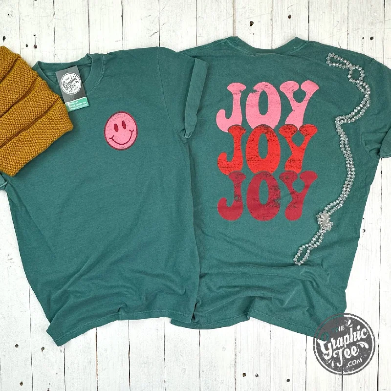 Joy Joy Joy Comfort Colors Emerald Short Sleeve Unisex Tee