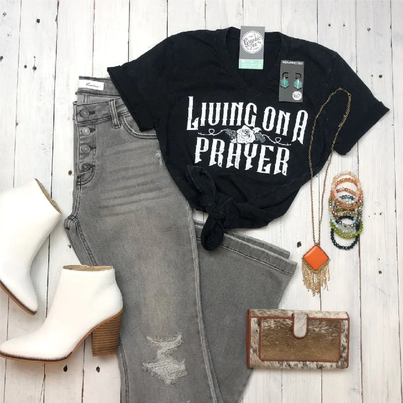 Living On A Prayer V Neck Tee