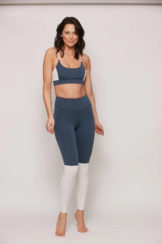 DIVIDE LEGGING MIDNIGHT BLUE/WHITE ALYSSUM