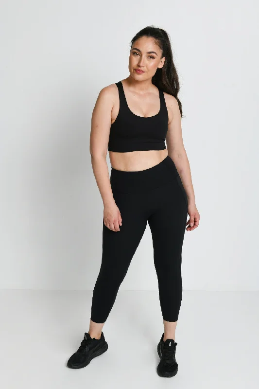 Energise 7/8 High Waisted Gym Leggings - Midnight Black