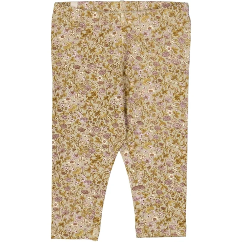 Wheat Fossil Flowers Jersey Leggings