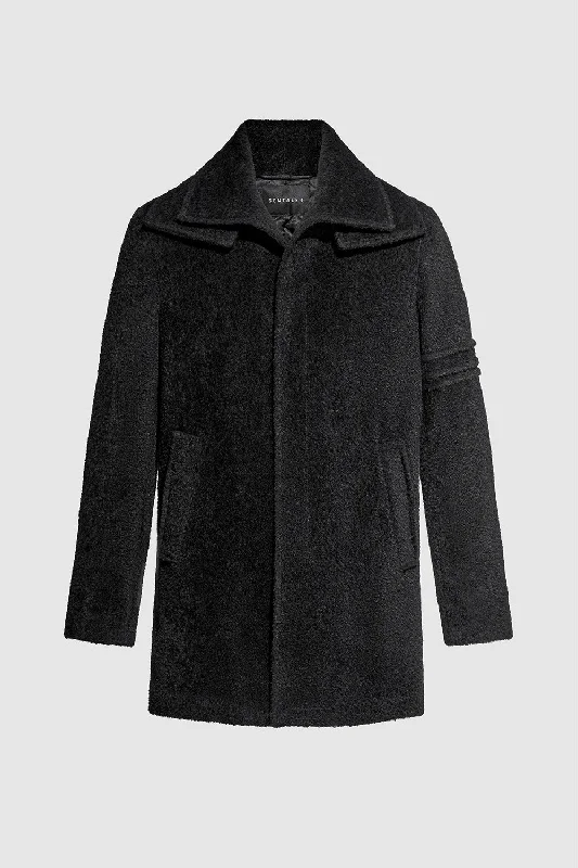 Bouclé Alpaca Double Collar Topcoat