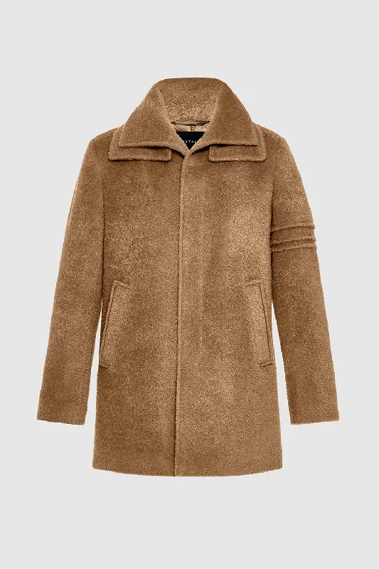 Bouclé Alpaca Double Collar Topcoat